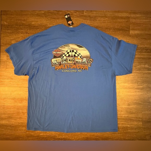 Harley Davidson T Shirt Mens 4XL Blue Speedway Concord North Carolina Tee F35 - Picture 2 of 8